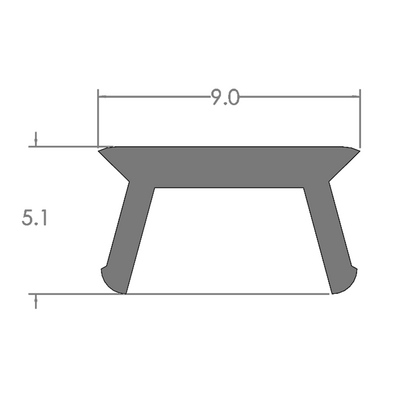 61-033-5 MODULAR SOLUTIONS PVC COVER PROFILE SHALLOW, NATURAL, 2M